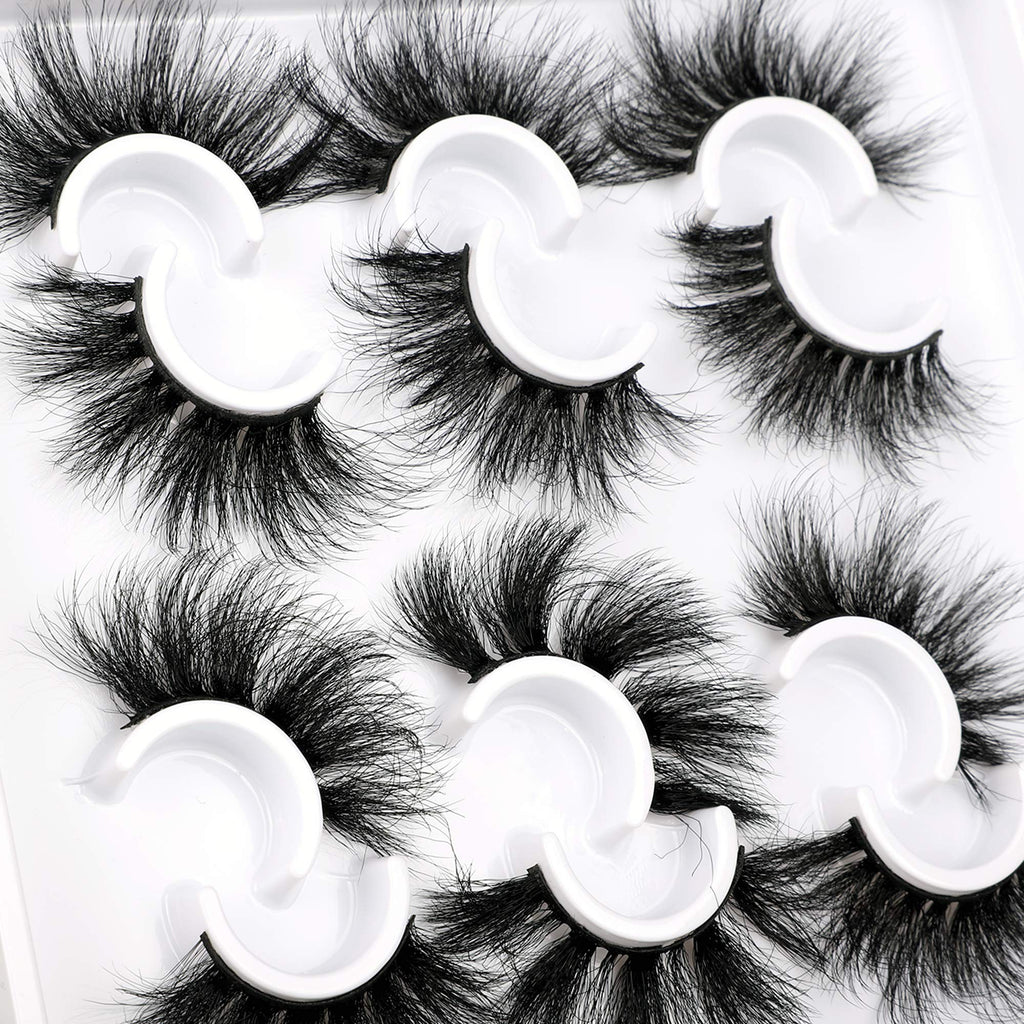 Zanlufly Mink Lashes – Fluffy, Dramatic Long Wispy False Eyelashes (6 Styles, D Curl)