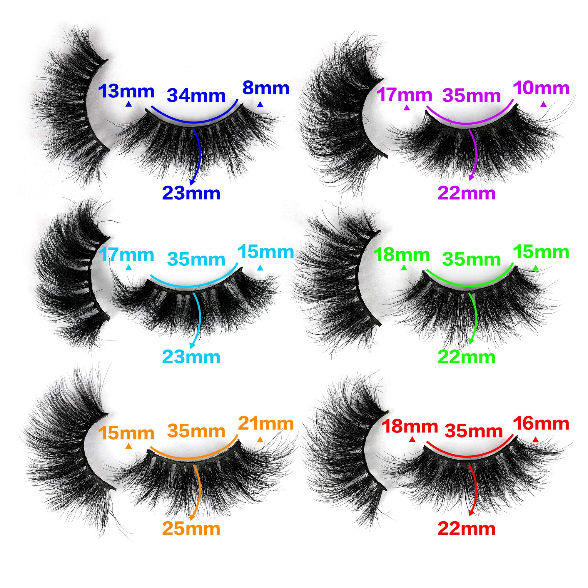 Zanlufly Mink Lashes – Fluffy, Dramatic Long Wispy False Eyelashes (6 Styles, D Curl)