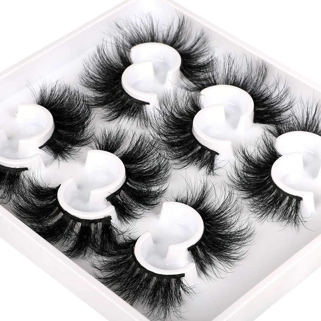 Zanlufly Mink Lashes – Fluffy, Dramatic Long Wispy False Eyelashes (6 Styles, D Curl)