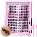 Zanlufly Lash Clusters Kit – Cat Eye Wispy Lashes 9-15mm, 120Pcs with Bond & Seal