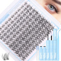 ZANLUFLY Natural Lash Clusters Kit – Invisible Band Wispy DIY Lashes (8–16mm)