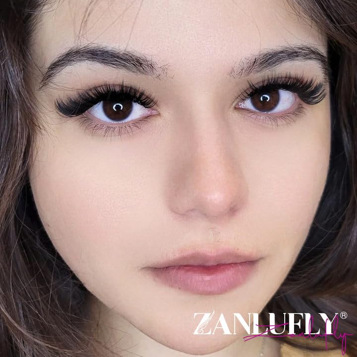 Zanlufly Lash Clusters Wispy Eyelash Extensions 200PCS DIY D-Curl 10-18mm