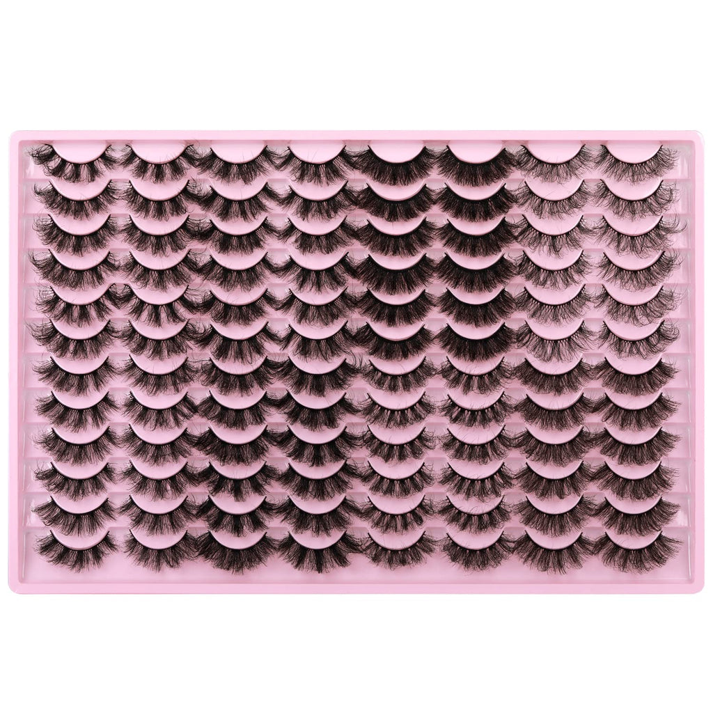 Zanlufly 48 Pairs Mink Lashes – 8 Styles Dramatic Long Faux Eyelashes Pack