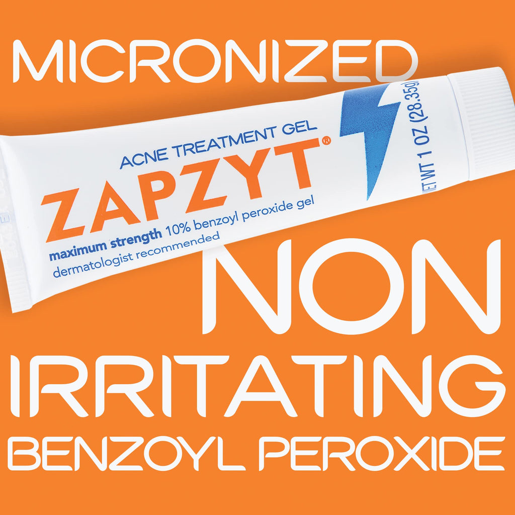 Zapzyt Maximum Strength 10% Benzoyl Peroxide Acne Gel – Pack of 3
