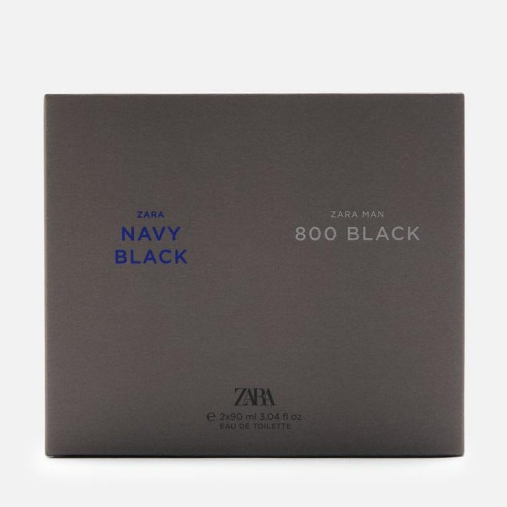 ZARA MAN Navy Black + 800 Black Cologne Set for Men – 2 x 90 ml EDTs