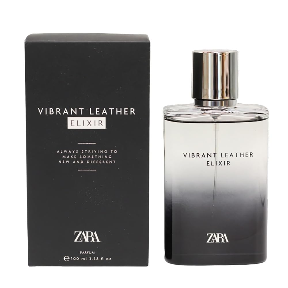 Zara Vibrant Leather Elixir EDP for Men – Intense, Long-Lasting Bergamot, Leather, Patchouli & Papyrus 100ml
