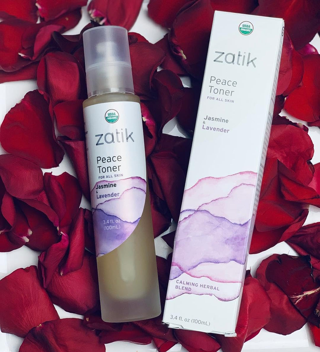 Zatik Naturals Peace Toner – Jasmine & Lavender, USDA Organic, Alcohol-Free (3.4 oz)
