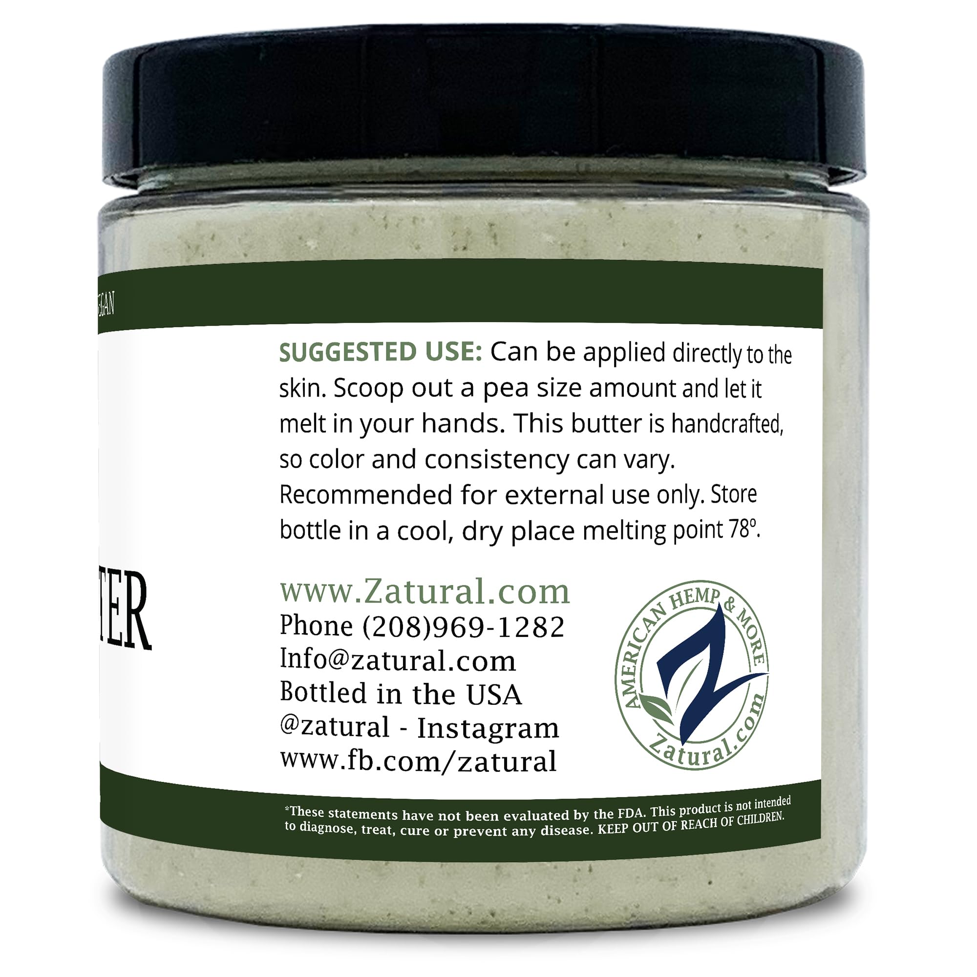 Zatural Organic Neem Butter-Coconut Oil Cream for Sensitive Skin, 2 Pack, 8 oz