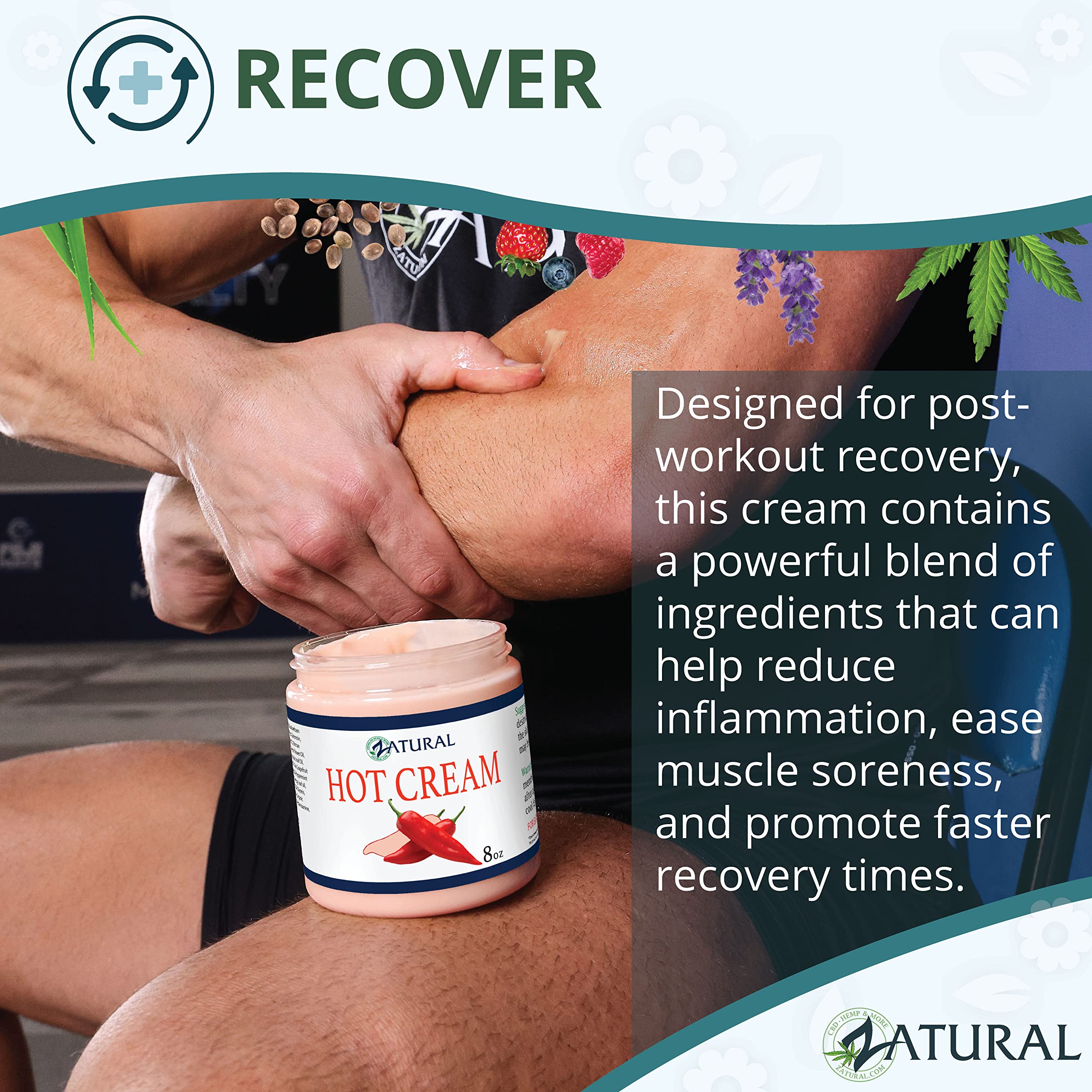 Zatural Hot Cream Muscle Rub – Doctor Formulated, 128 oz, Professional Therapeutic Grade for Body Wraps and Skin Firming