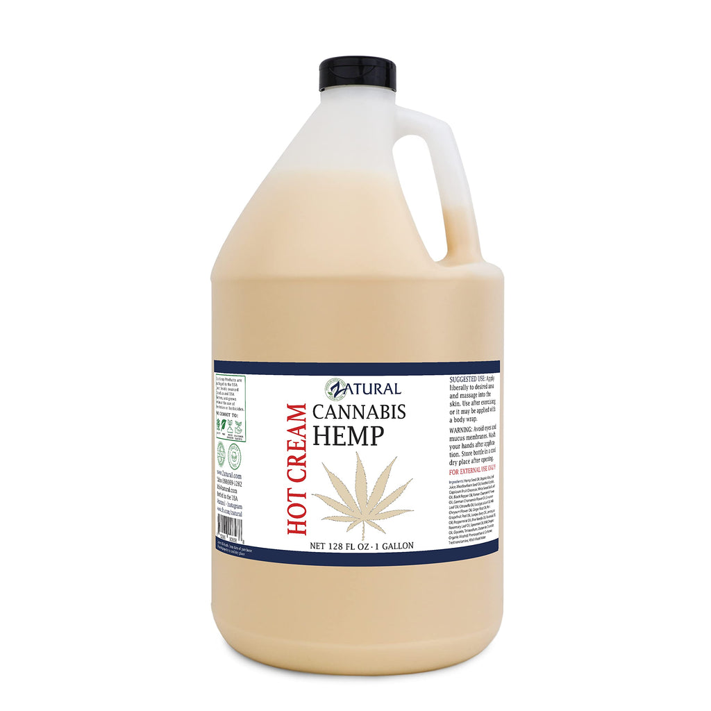 Zatural Hemp Hot Cream with Essential Oil Blend – Aloe & Hemp Massage Cream (Gallon)