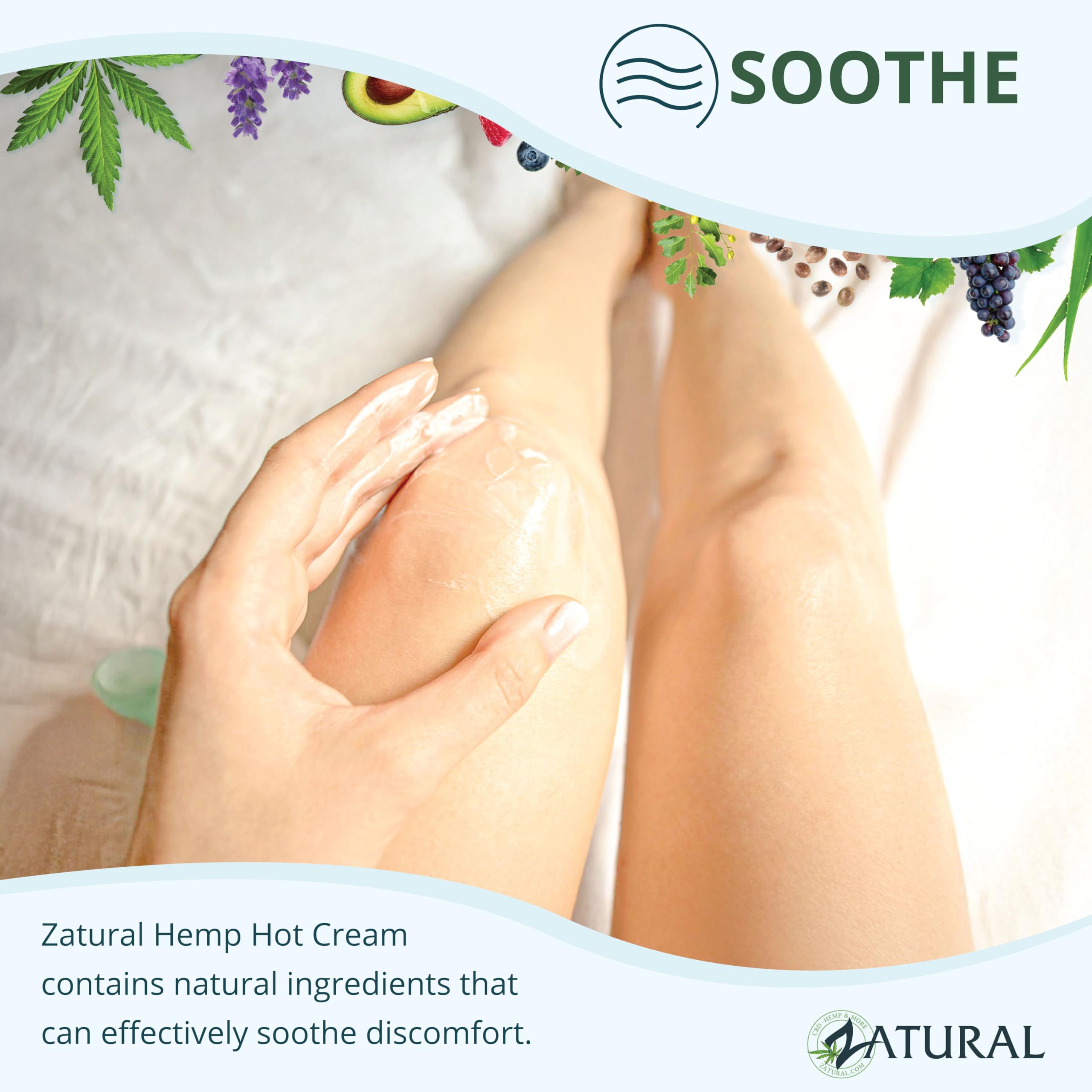 Zatural Hemp Hot Cream with Essential Oil Blend – Aloe & Hemp Massage Cream (Gallon)