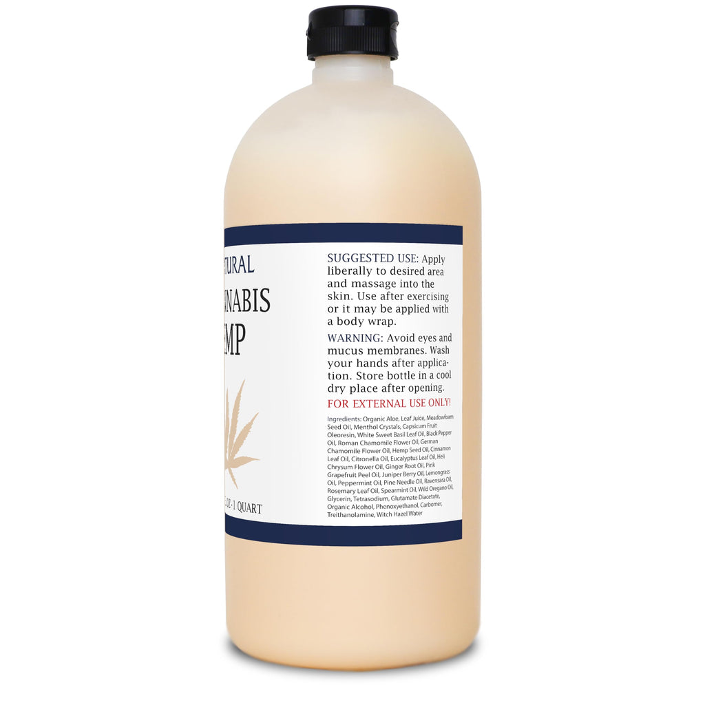 Zatural Hemp Hot Cream with Essential Oil Blend – 32oz Massage & Body Care