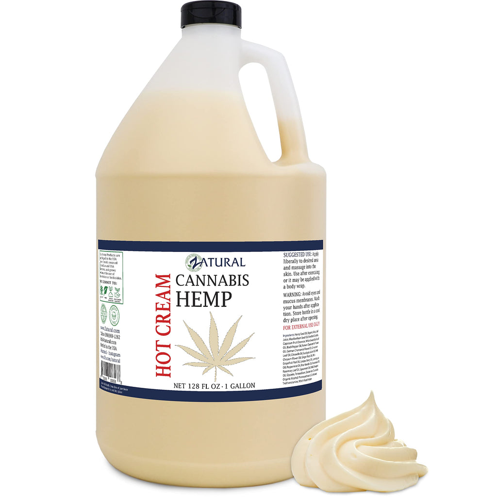 Zatural Hemp Hot Cream with Essential Oil Blend – Aloe & Hemp Massage Cream (Gallon)