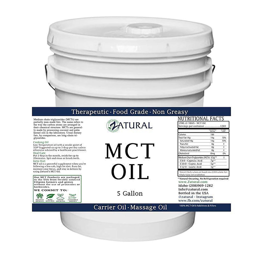 Zatural Pure MCT Oil 640 oz – Multi-Use Carrier, Cooking, Hydration & Hair Care