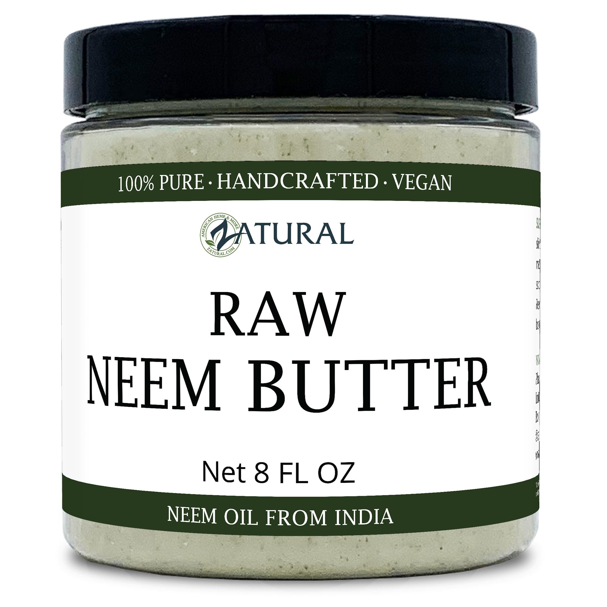 Zatural Organic Neem Butter-Coconut Oil Cream for Sensitive Skin, 2 Pack, 8 oz