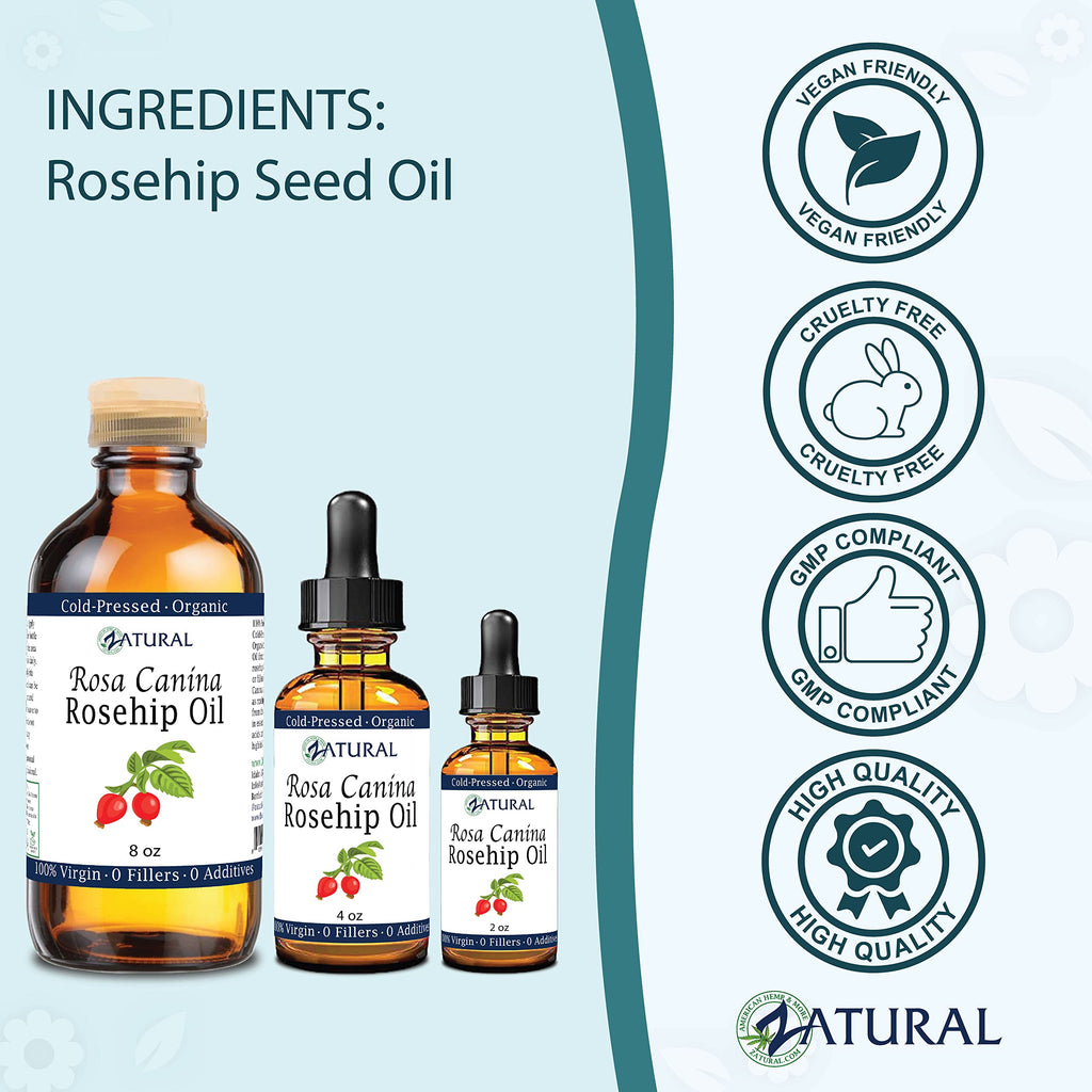 Zatural Rosehip Oil Rosa Canina – 100% Pure, Cold-Pressed, Gallon