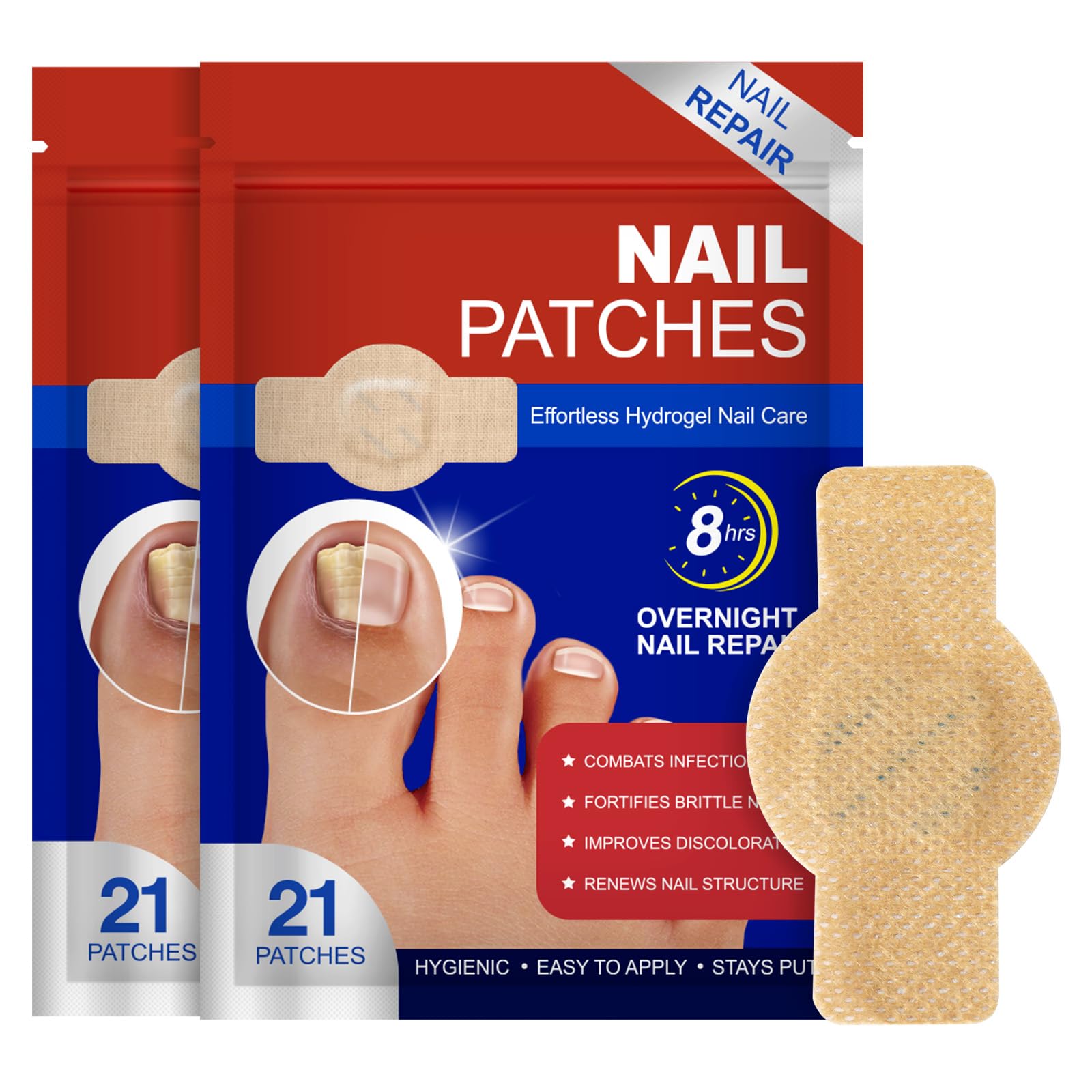 ZBQIEX Nail Repair Patches 2 Pack - Overnight Hydrogel Strengthening