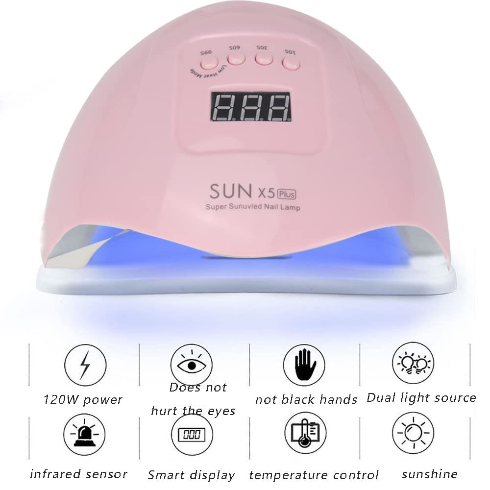 ZDAYOZ Curing Nail Lamp 80W/110W – Quick-Drying UV Gel Nail Lamp (Pink)