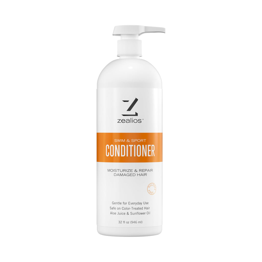 Zealios Swim & Sport Conditioner 32oz | Sulfate-Free Hydration for Swimmers & Athletes