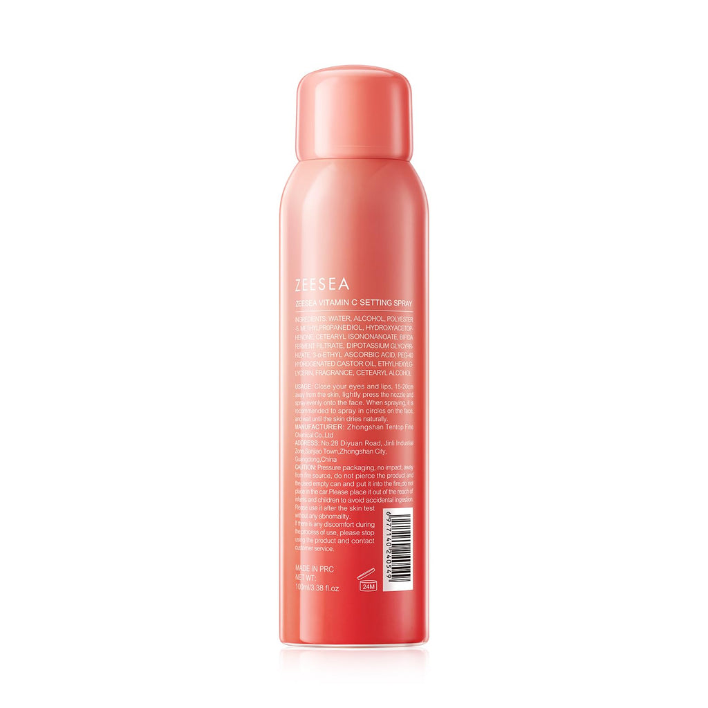 zeesea Vitamin C Hydrating Setting Spray – 16h Waterproof Makeup Fixer, Oil Control, 100 ml