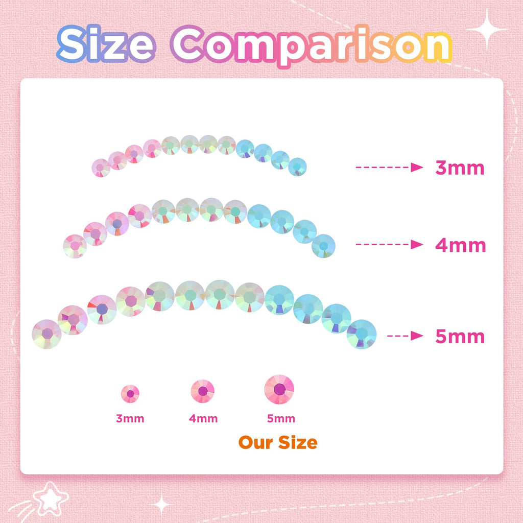 Zefy 40 Colors Resin Jelly Rhinestones Kit – 5mm Flatback Gems, 10,000 Pcs, 3 B7000 Glue, Crafting for Clothing, Shoes, Nails & Diamond Art