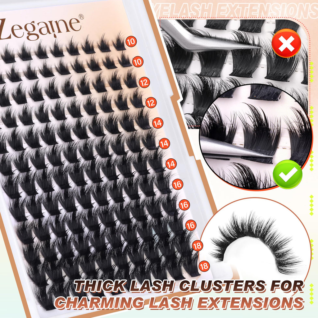 Zegaine Manga Lash Clusters — Wispy Spikes, D-Curly, 10–18mm, 120Pcs