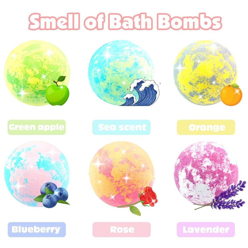ZEIZHUBN Kids Bath Bombs with Surprise Inside – 6 Colorful Scents and Jewelry Toys