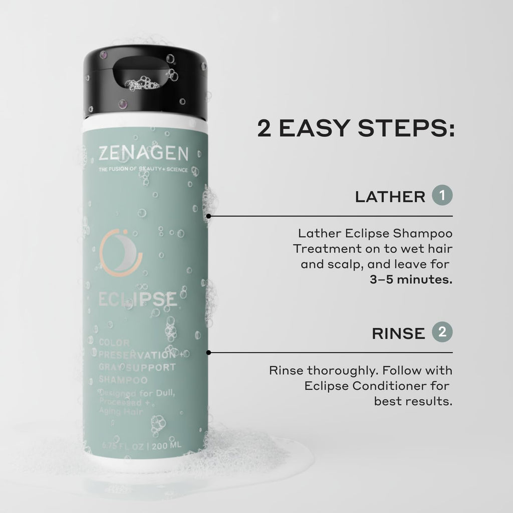 ZENAGEN Eclipse Trio Kit | Color Preservation & Gray Support | Shampoo, Conditioner & Volume Foam