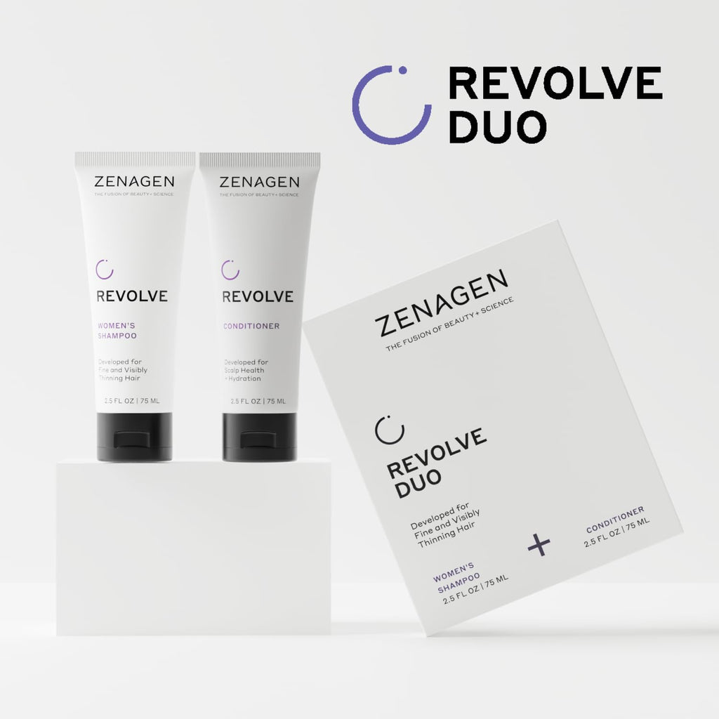 Zenagen Revolve Women's Travel Kit – TSA-Approved Shampoo & Conditioner for Fine Hair