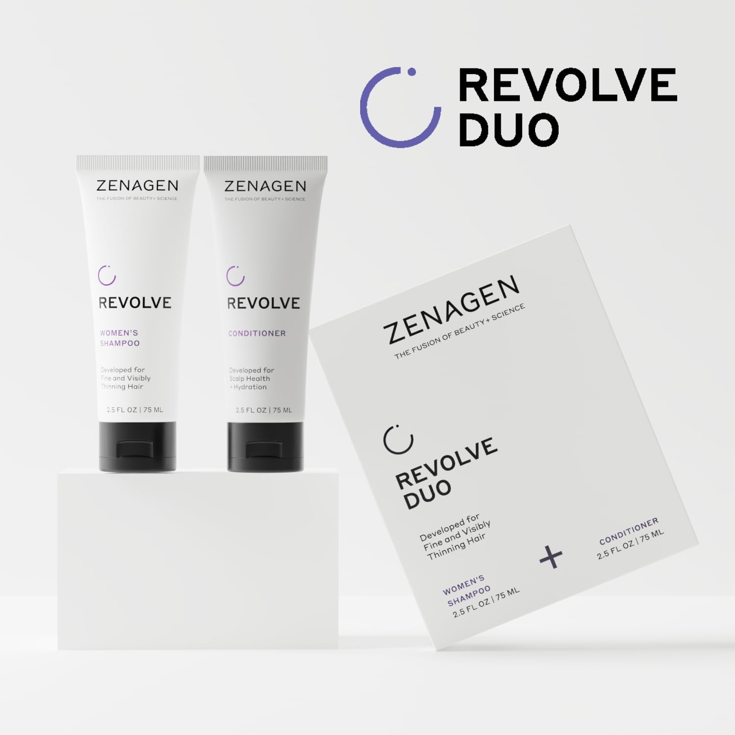 Zenagen Revolve Women's Travel Kit – TSA-Approved Shampoo & Conditioner for Fine Hair