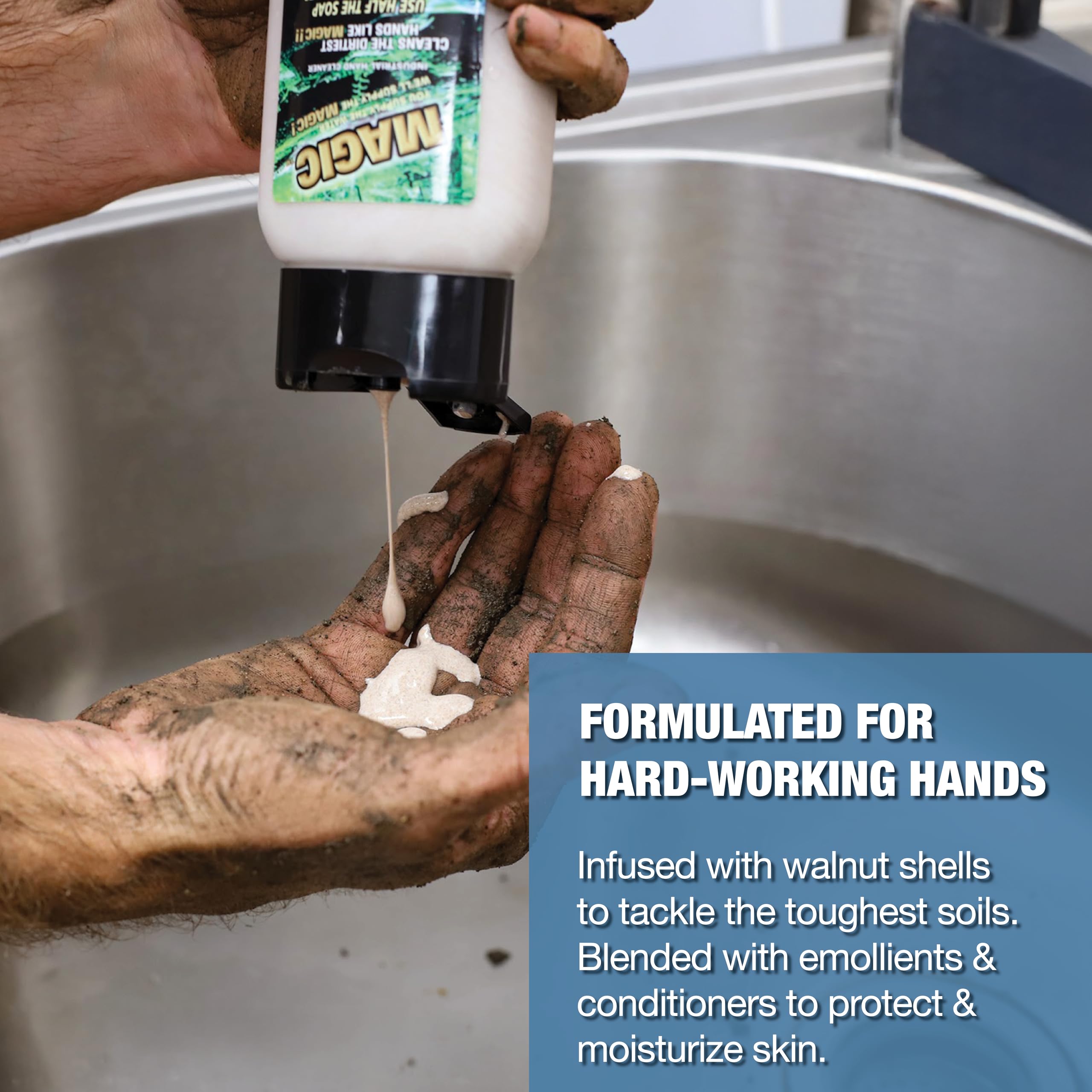Zenex Magic Hand Soap – Industrial Hand Cleaner with Walnut Shell Scrubbers | Remove Grease, Ink & Paint | 1 Gallon