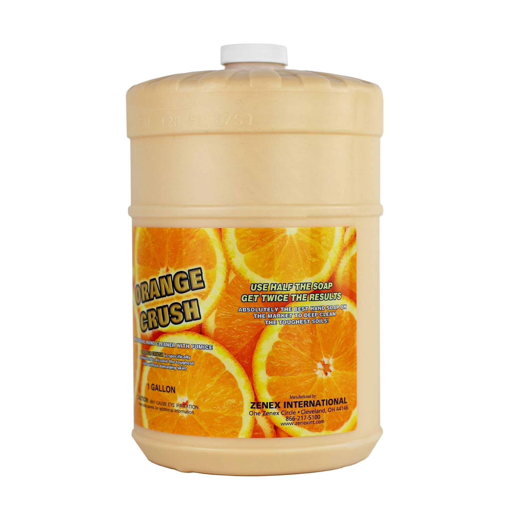 Zenex Orange Crush Hand Soap with Pumice — Industrial Cleaner, Citrus Crème, 1 Gal