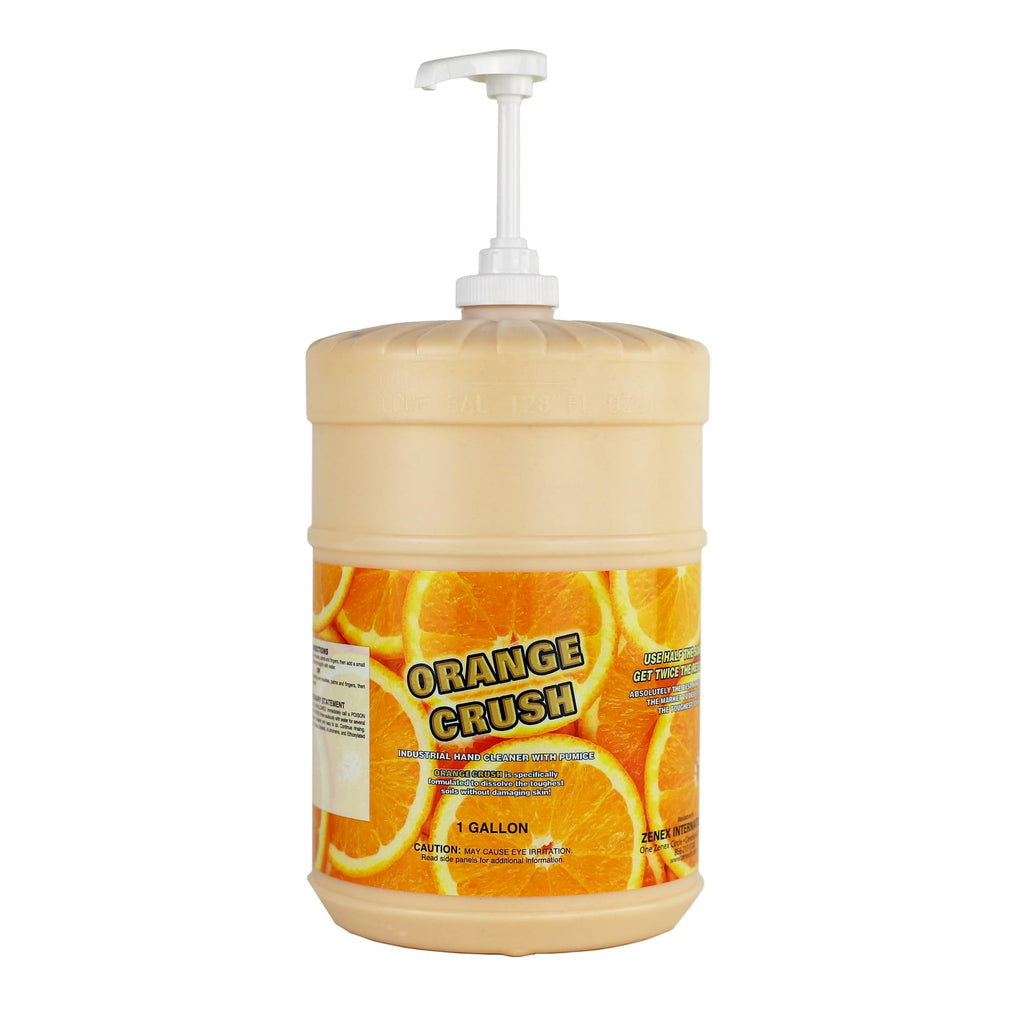 Zenex Orange Crush Hand Soap with Pumice — Industrial Cleaner, Citrus Crème, 1 Gal