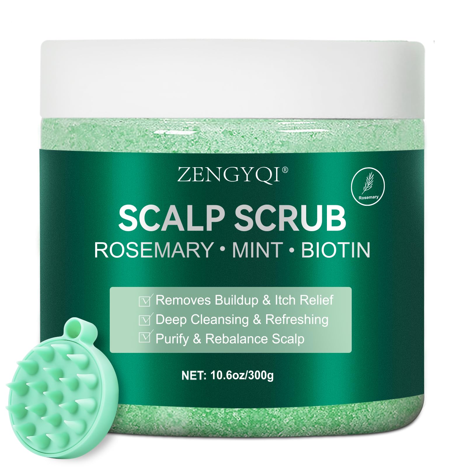 ZENGYQI Scalp Scrub Rosemary & Mint with Biotin | Exfoliating Massager for Itchy Scalp