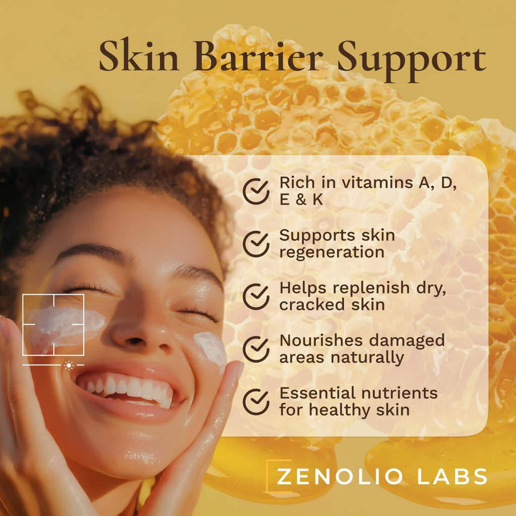 Zenolio Labs Organic Beef Tallow Balm for Face & Body — Whipped Grass-Fed Moisturizer with Raw Honey & Beeswax