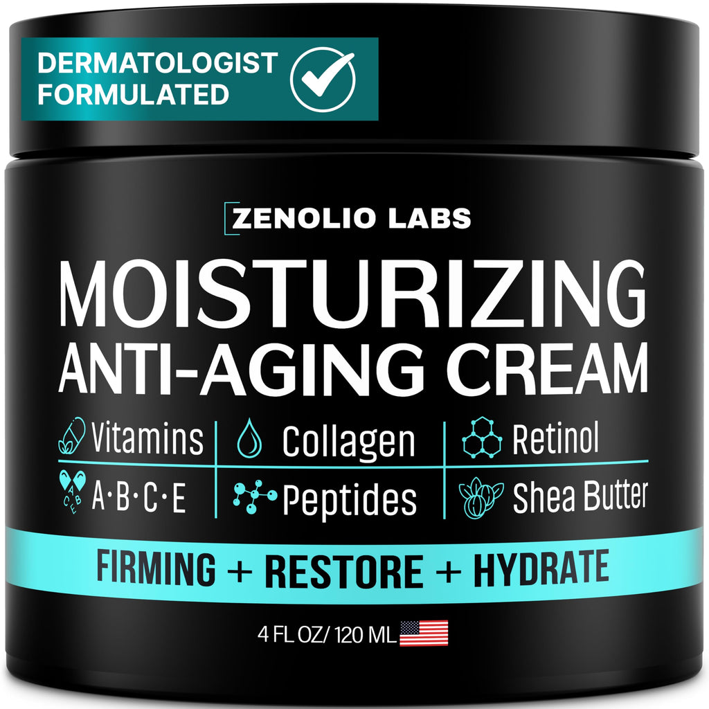 Zenolio Labs Mens Face Moisturizer Cream – Anti-Aging with Retinol & Peptides, 4 oz