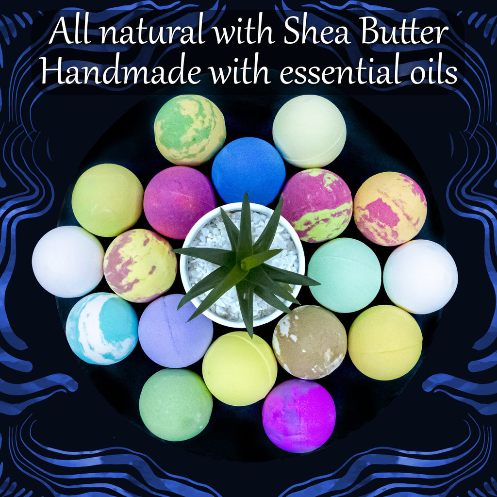 ZenseMe Bath Bombs for Men – Gift Set of 18 Organic Handmade 2.5 oz Bath Bombs with Essential Oils