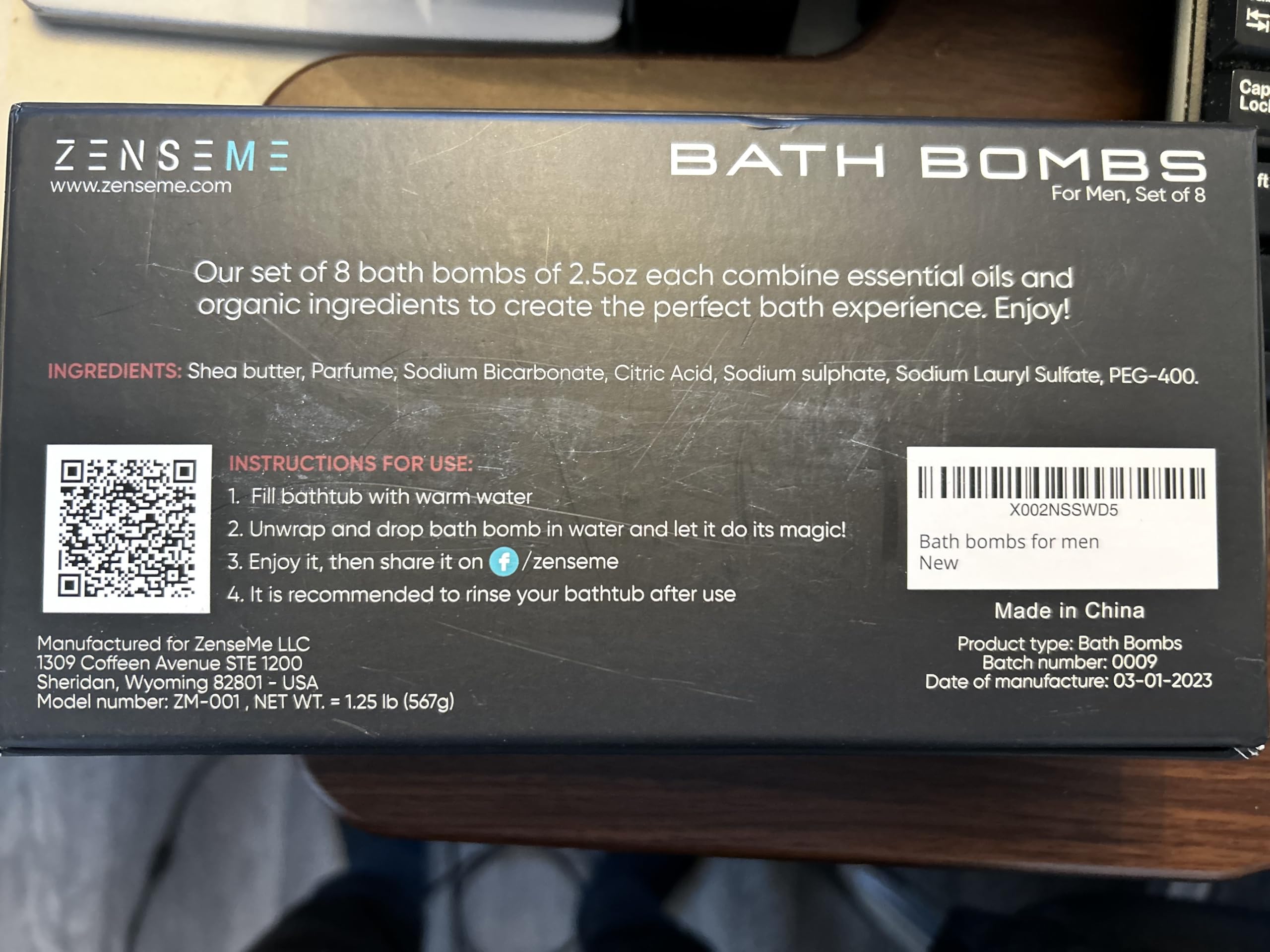 ZenseMe Bath Bombs for Men – Gift Set of 8 Organic Handmade 2.5 oz Bath Bombs