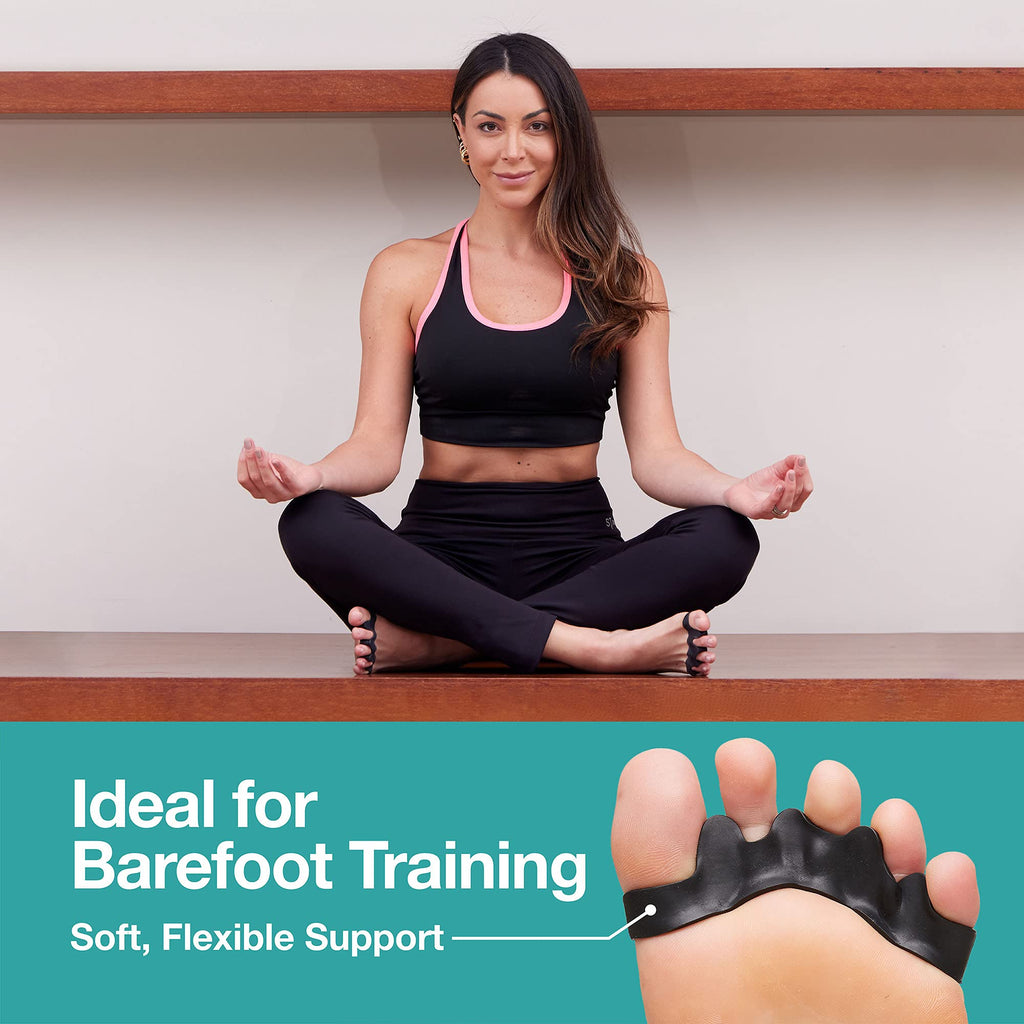 ZenToes Silicone Toe Spacers and Separators – 2 Pairs (Black) for Toe Alignment and Comfort
