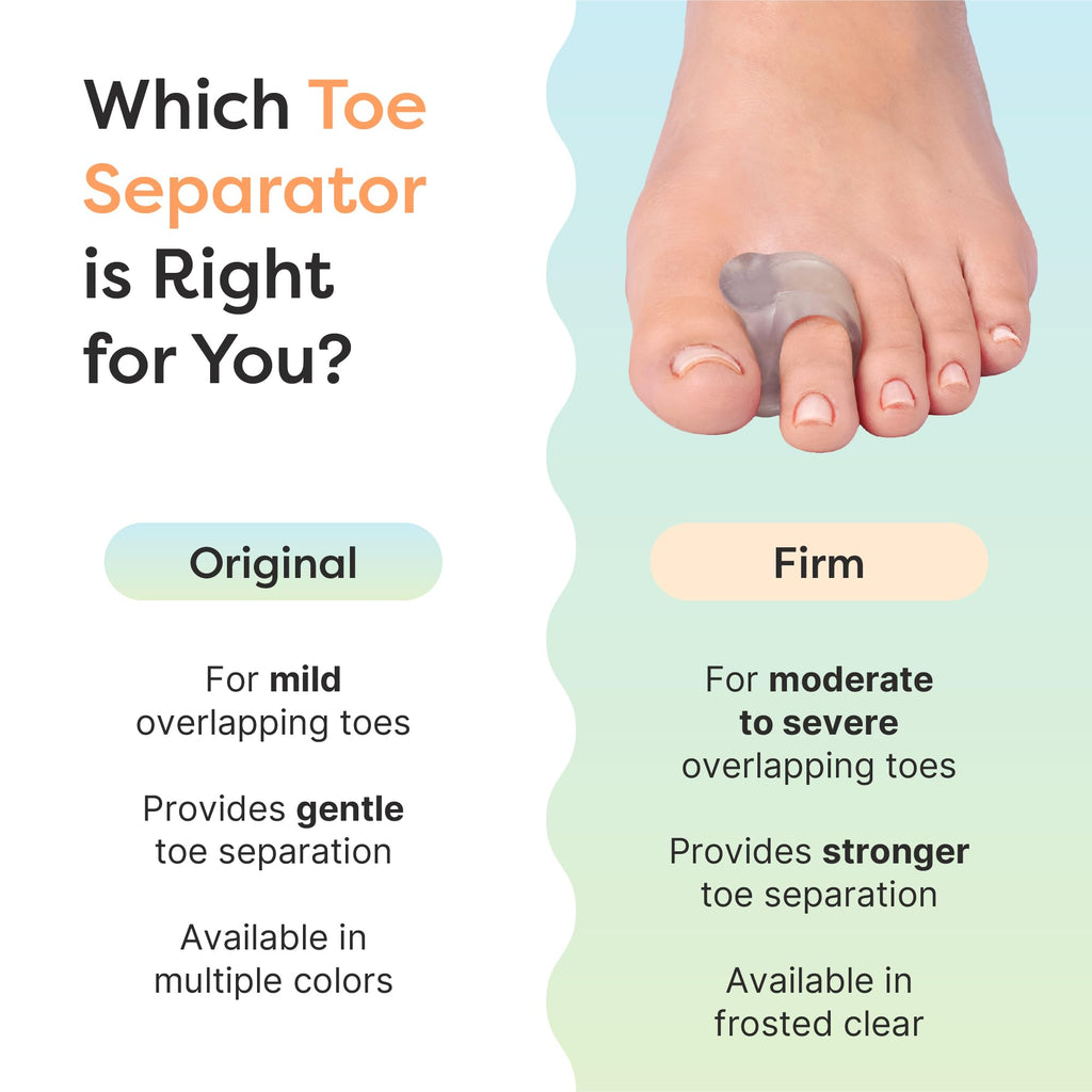 ZenToes Firm Gel Toe Separators | 4 Pack for Toe Alignment & Bunions