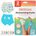 ZenToes Moisturizing Socks for Cracked Heel Treatment – Vitamin E, Olive Oil & Jojoba Infused (Regular, White & Blue Snowflake)