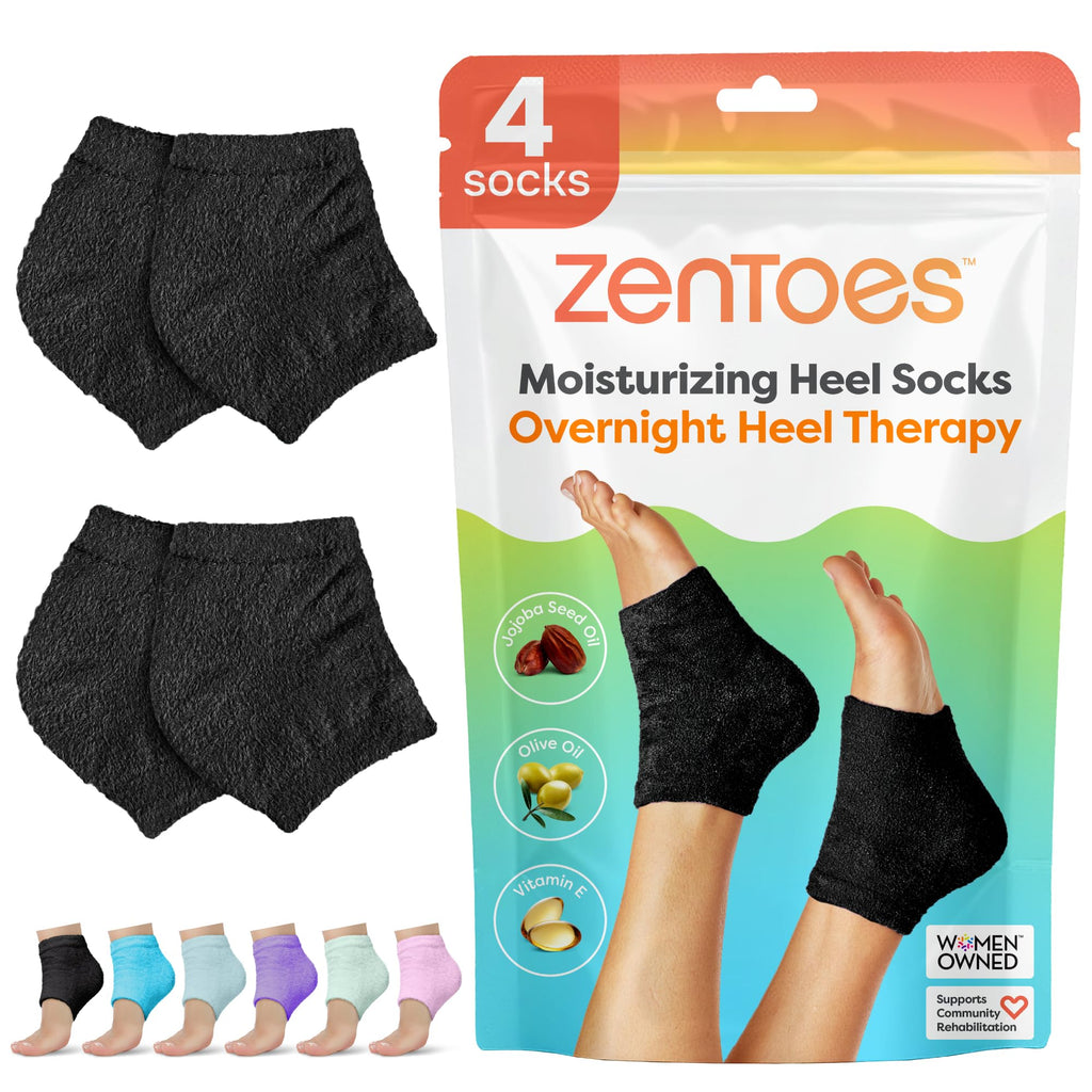 ZenToes Moisturizing Socks for Cracked Heels – Vitamin E, Olive Oil & Jojoba Oil