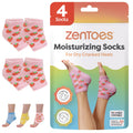 ZenToes Moisturizing Socks for Dry Heels – Vitamin E, Olive & Jojoba Oils (Pink Strawberries, Regular)