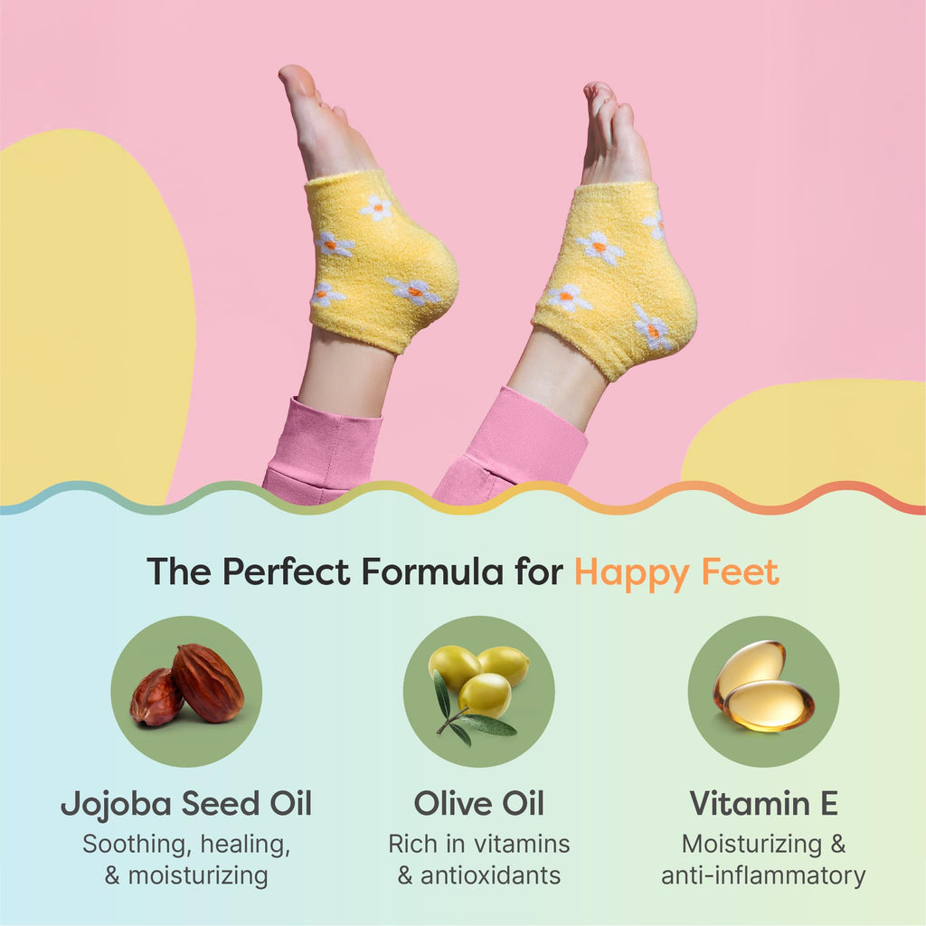 ZenToes Moisturizing Socks – Overnight Heel Treatment with Vitamin E, Olive Oil & Jojoba Oils