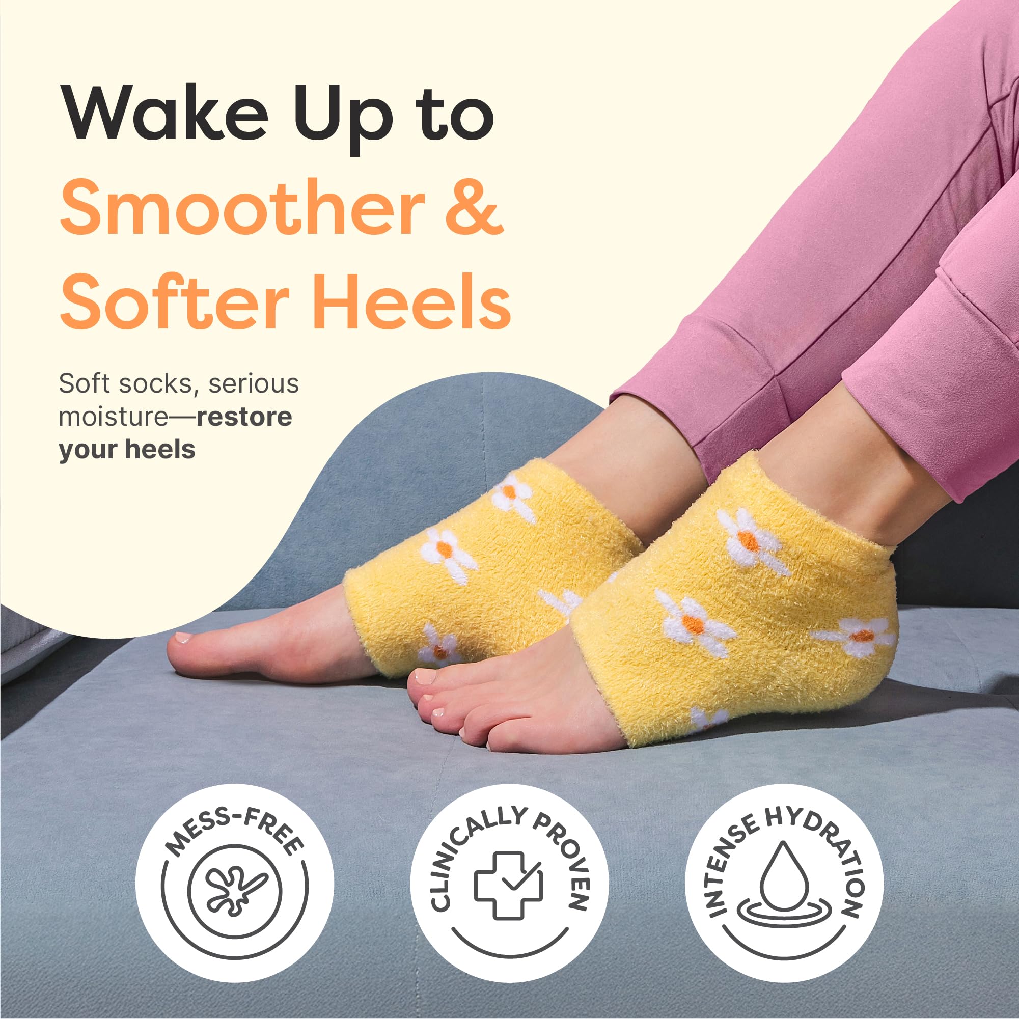 ZenToes Moisturizing Socks – Overnight Heel Treatment with Vitamin E, Olive Oil & Jojoba Oils