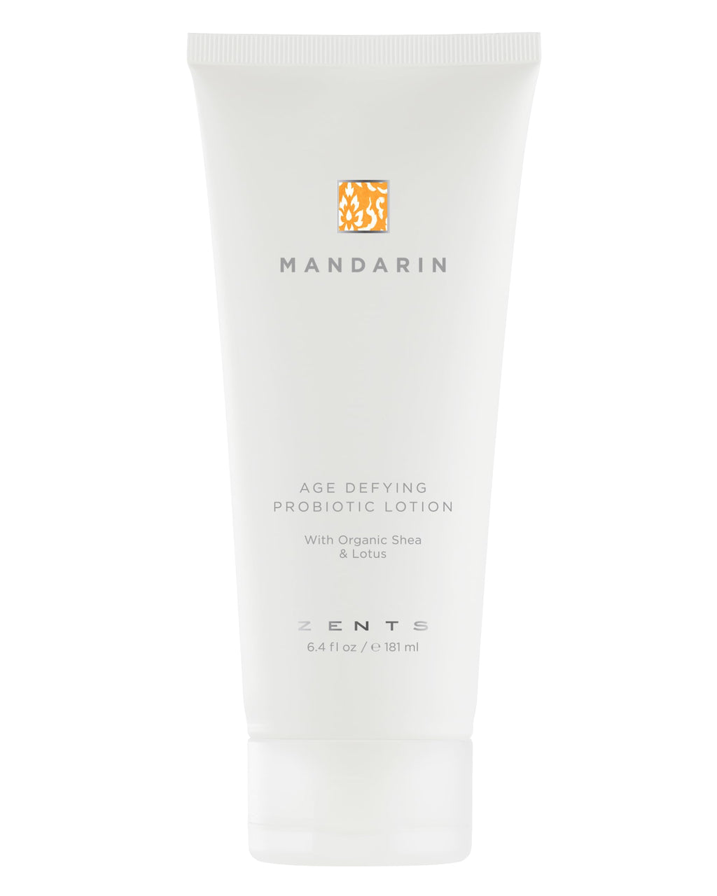 Zents Age-Defying Probiotic Body & Hand Lotion Mandarin | Hyaluronic Acid & Organic Shea Butter | 6.4 oz