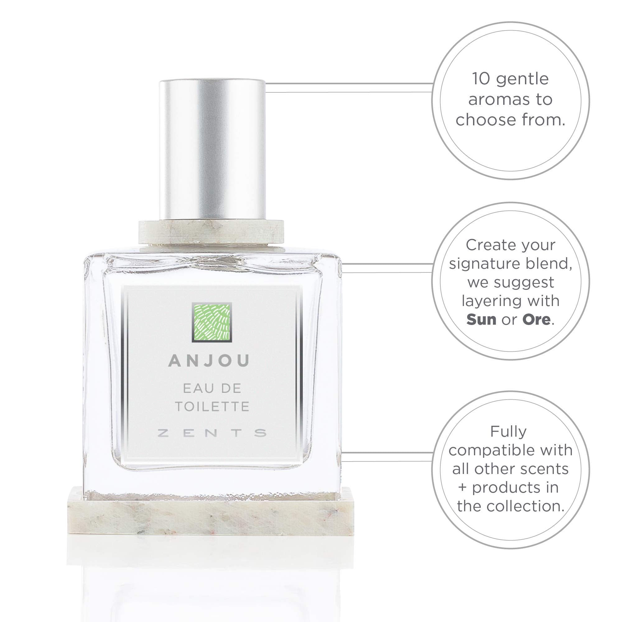 Zents Anjou Eau de Parfum – Unisex Scent with Jasmine, Geranium & Armoise | Clean, Long-Lasting Fragrance 1.69 oz