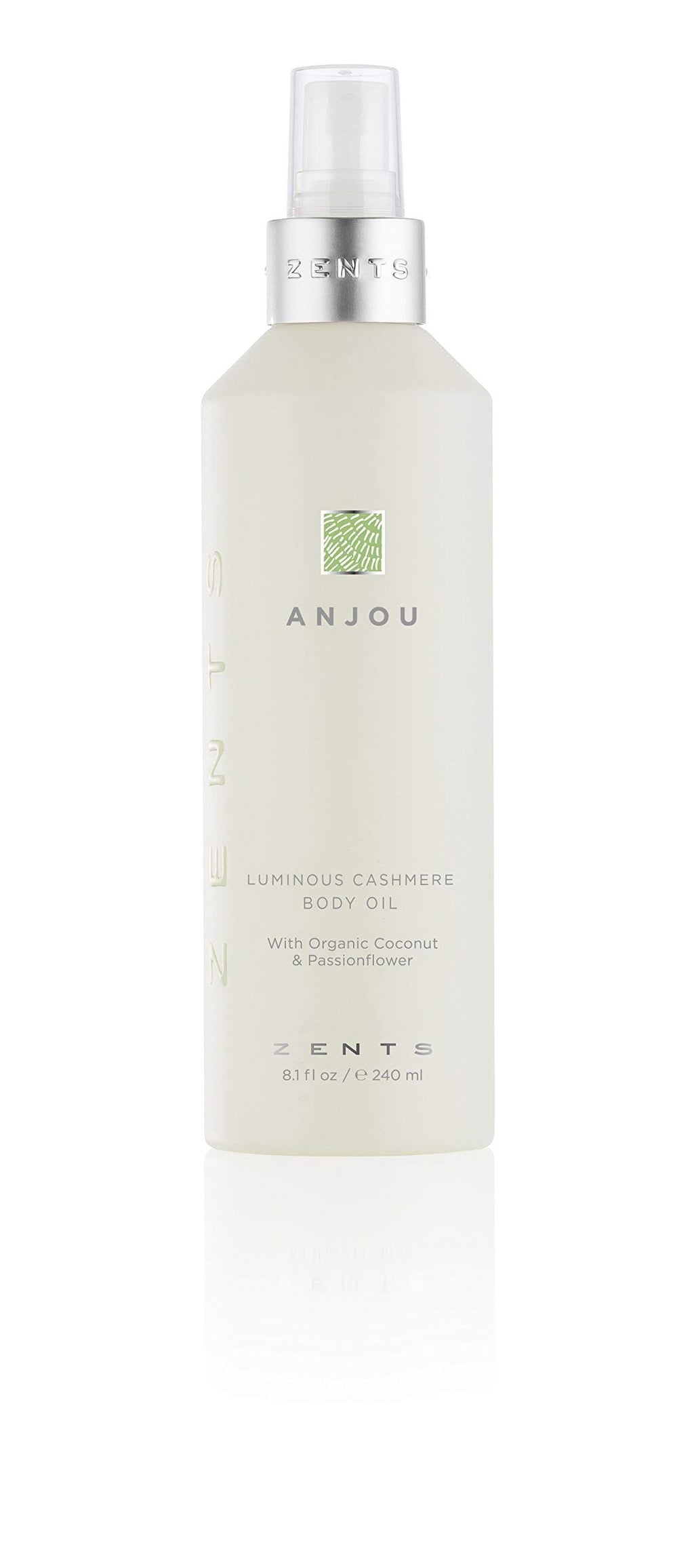 Zents Luminous Cashmere Body Oil (Anjou Fragrance) – Moisturizing Oil with Vitamin E & Organic Coconut Oil | 8 fl oz