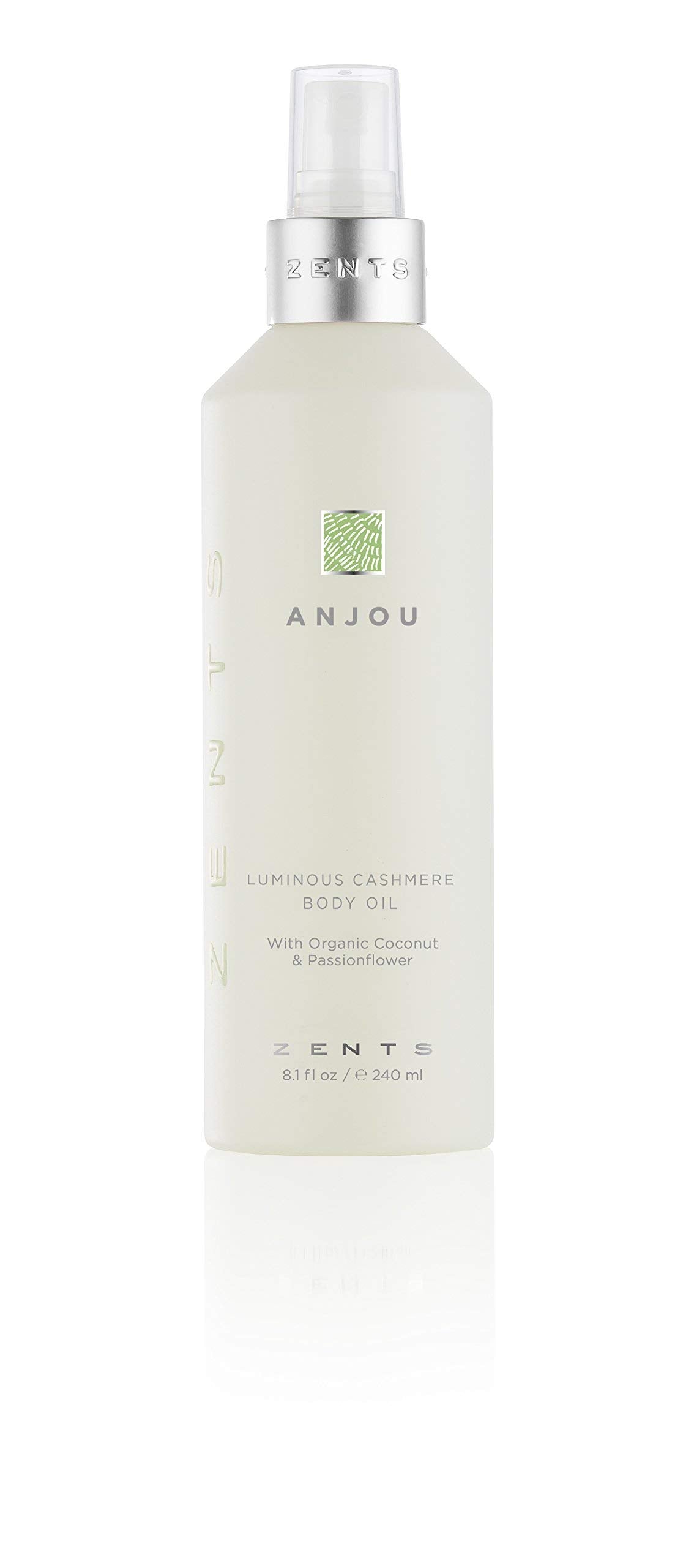 Zents Luminous Cashmere Body Oil (Anjou Fragrance) – Moisturizing Oil with Vitamin E & Organic Coconut Oil | 8 fl oz
