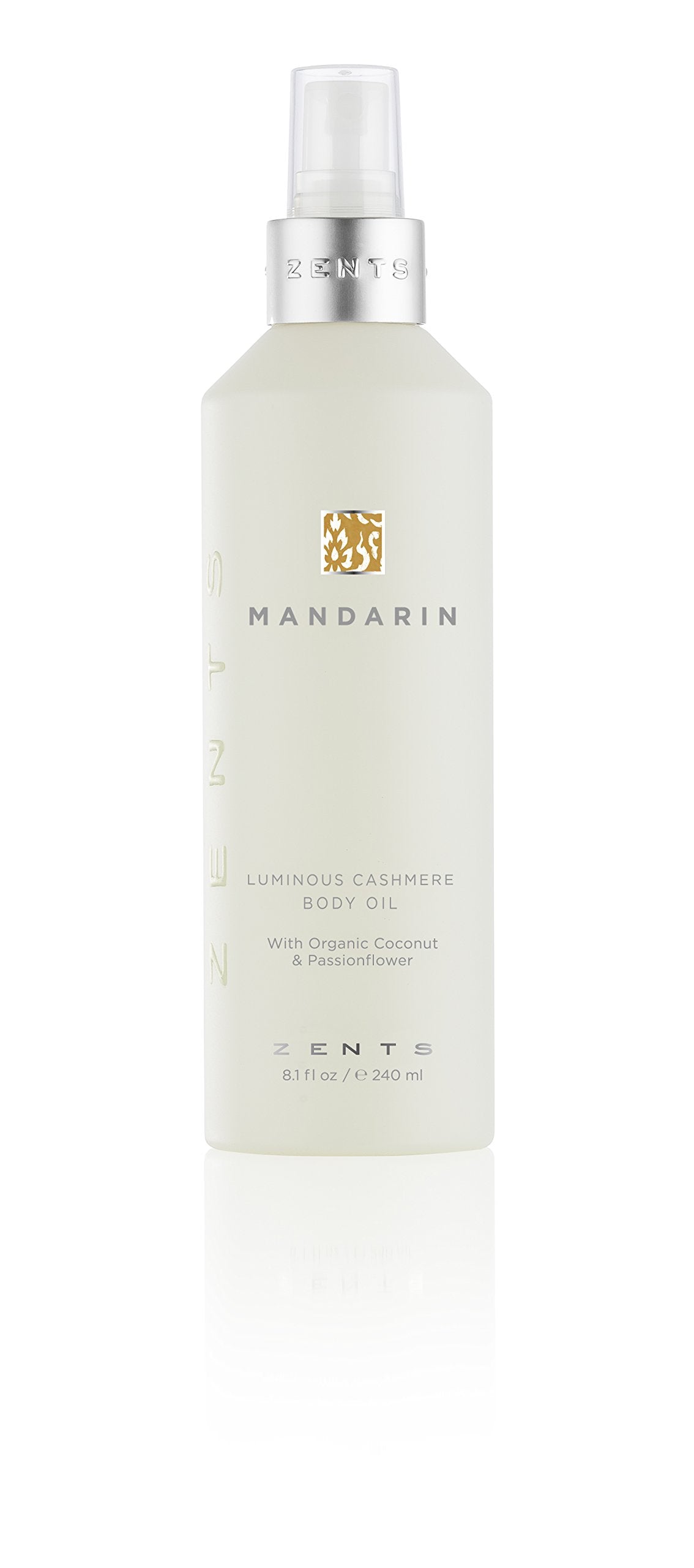 Zents Luminous Cashmere Body Oil (Mandarin Fragrance) | Moisturizing Oil with Vitamin E & Coconut Oil | 8 fl oz